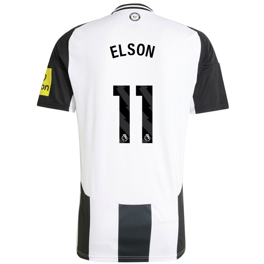 Kids Football Kacie Elson #11 White Black Home Jersey 2024/25 T-Shirt Australia