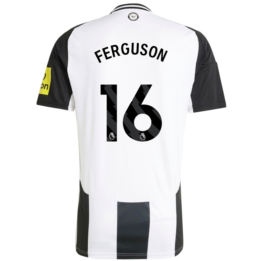 Kids Football Becky Ferguson #16 White Black Home Jersey 2024/25 T-Shirt Australia