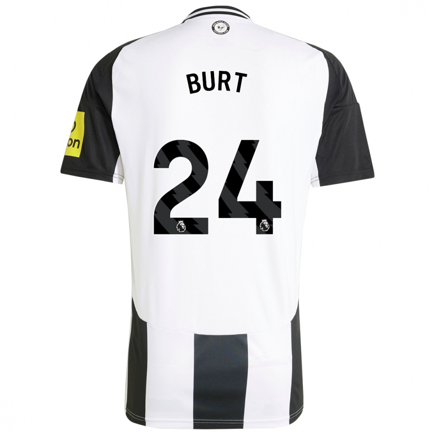 Kids Football Daisy Burt #24 White Black Home Jersey 2024/25 T-Shirt Australia