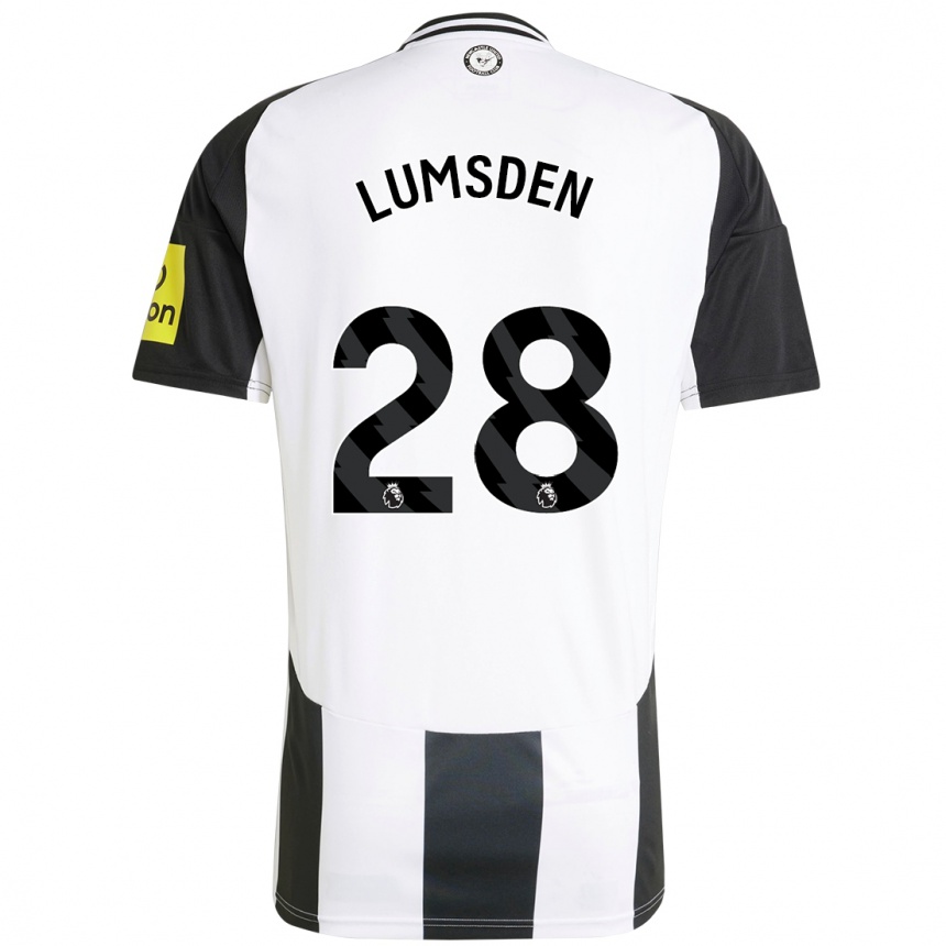 Kids Football Beth Lumsden #28 White Black Home Jersey 2024/25 T-Shirt Australia