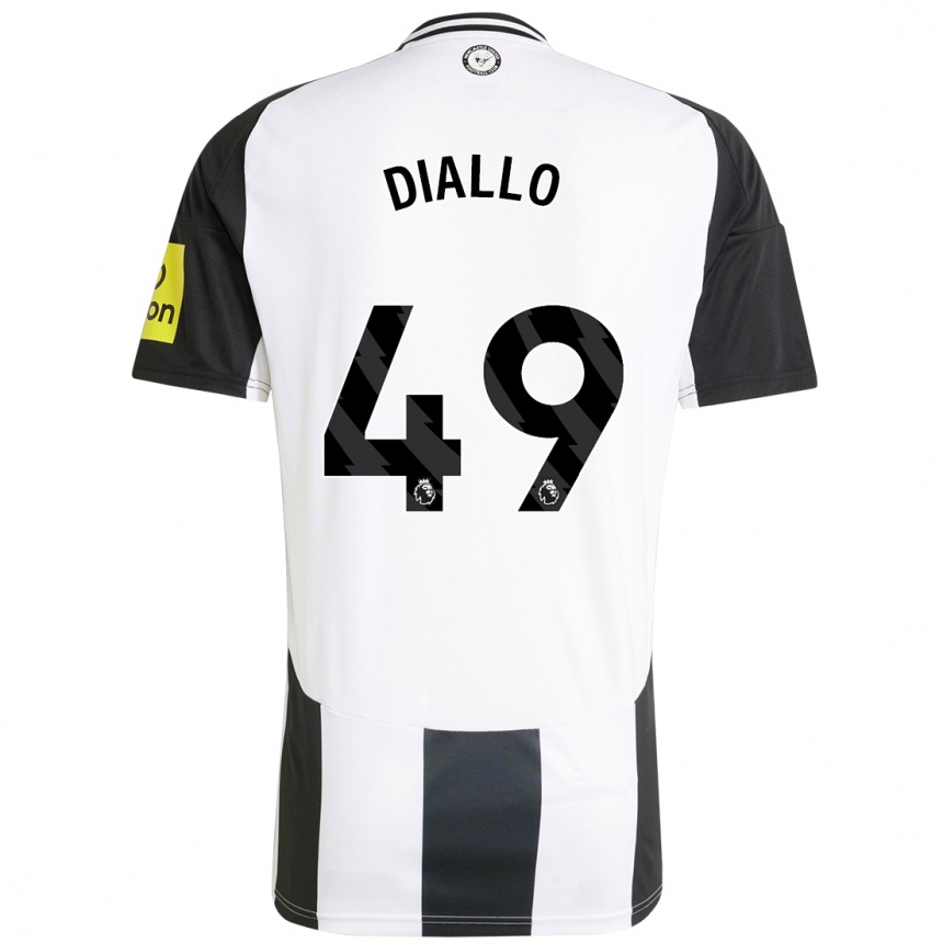 Kids Football Amadou Diallo #49 White Black Home Jersey 2024/25 T-Shirt Australia