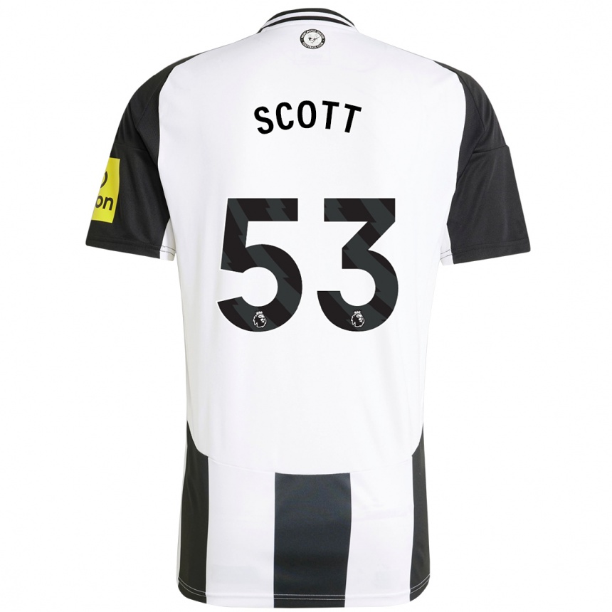 Kids Football Joshua Scott #53 White Black Home Jersey 2024/25 T-Shirt Australia