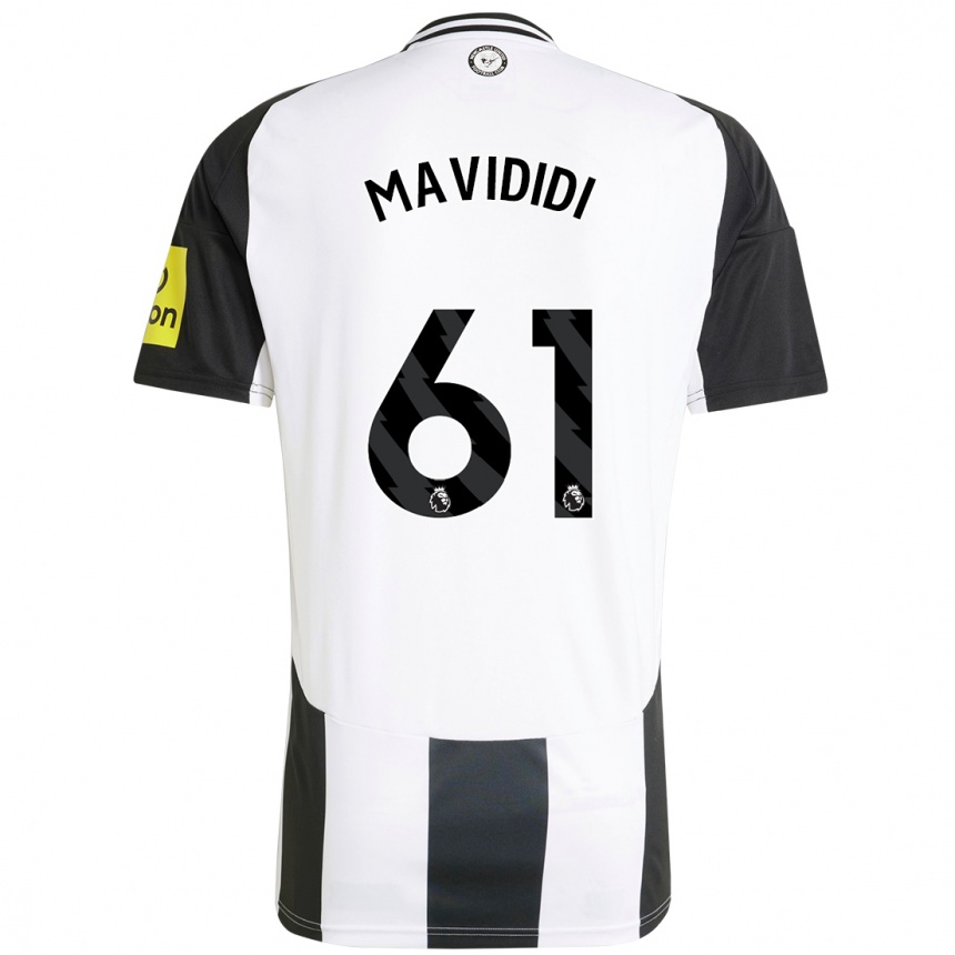 Kids Football Shaun Mavididi #61 White Black Home Jersey 2024/25 T-Shirt Australia