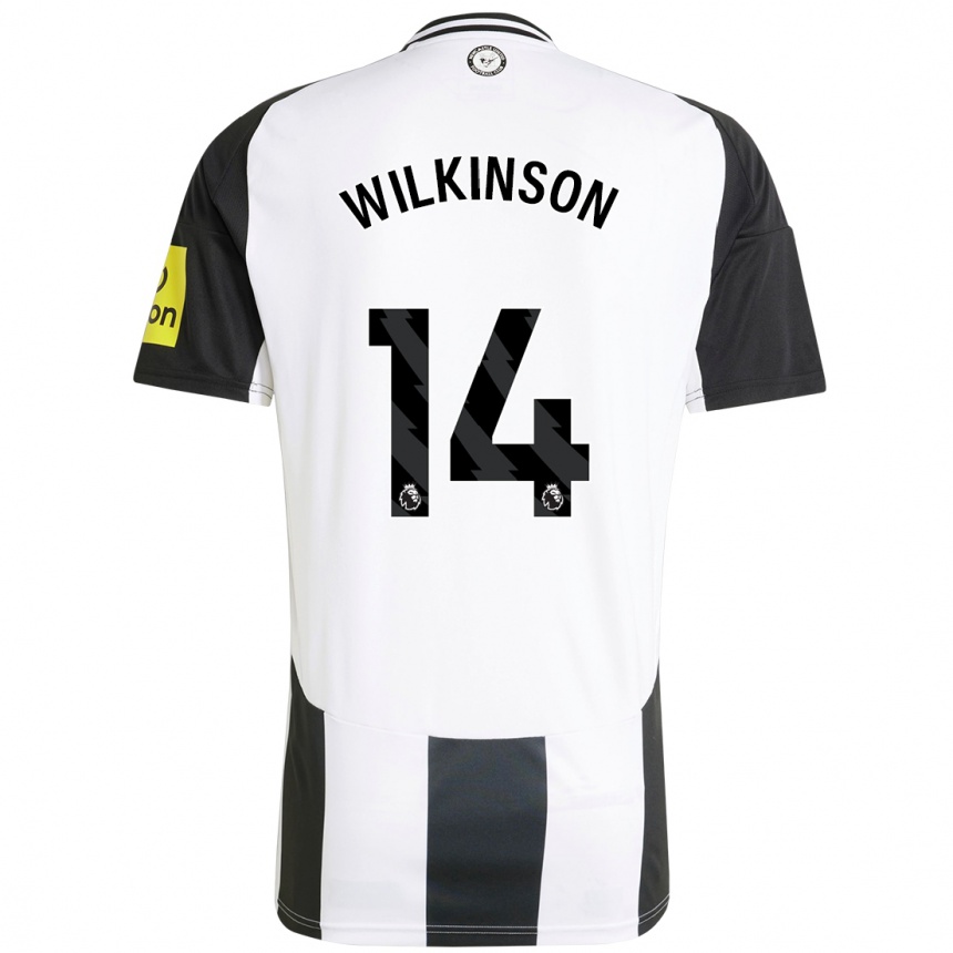 Kids Football Sharna Wilkinson #14 White Black Home Jersey 2024/25 T-Shirt Australia