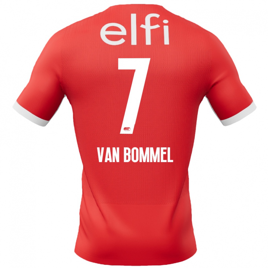 Kids Football Ruben Van Bommel #7 Red White Home Jersey 2024/25 T-Shirt Australia