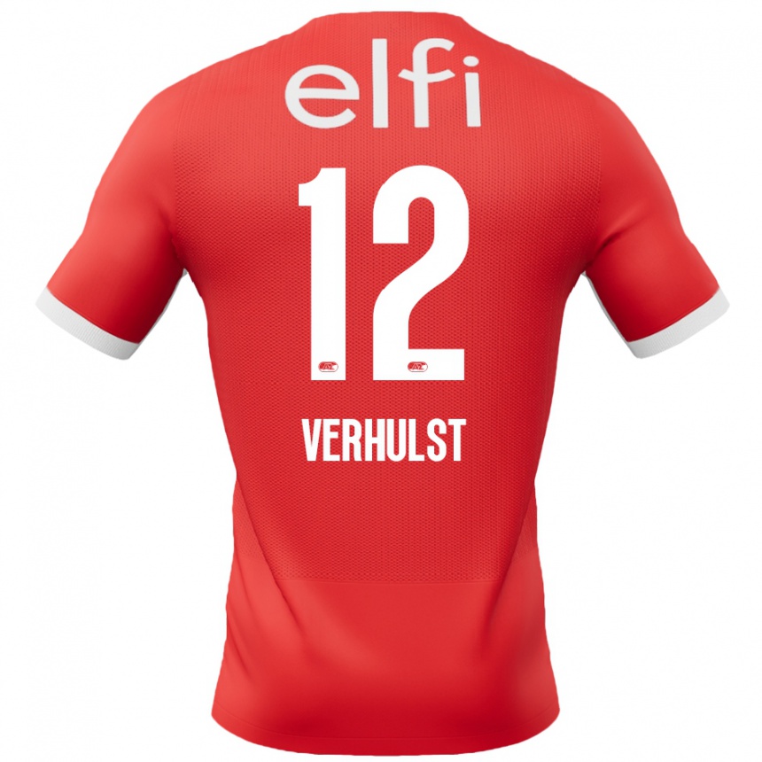 Kids Football Hobie Verhulst #12 Red White Home Jersey 2024/25 T-Shirt Australia