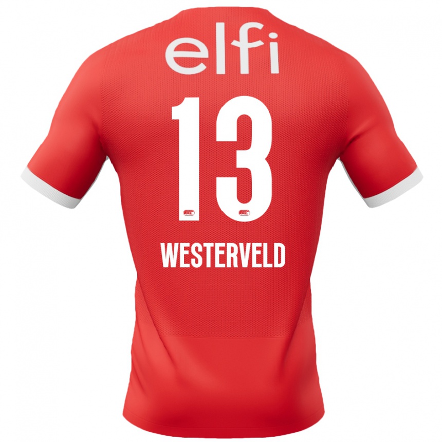 Kids Football Sem Westerveld #13 Red White Home Jersey 2024/25 T-Shirt Australia