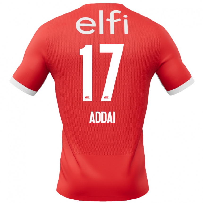 Kids Football Jayden Addai #17 Red White Home Jersey 2024/25 T-Shirt Australia