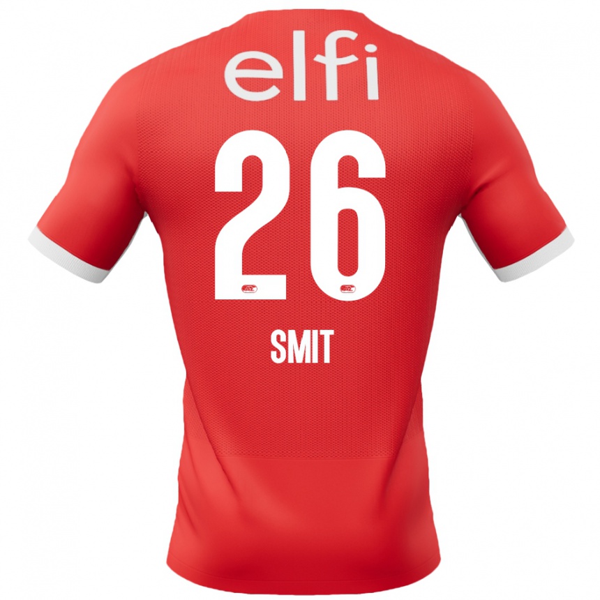 Kids Football Kees Smit #26 Red White Home Jersey 2024/25 T-Shirt Australia