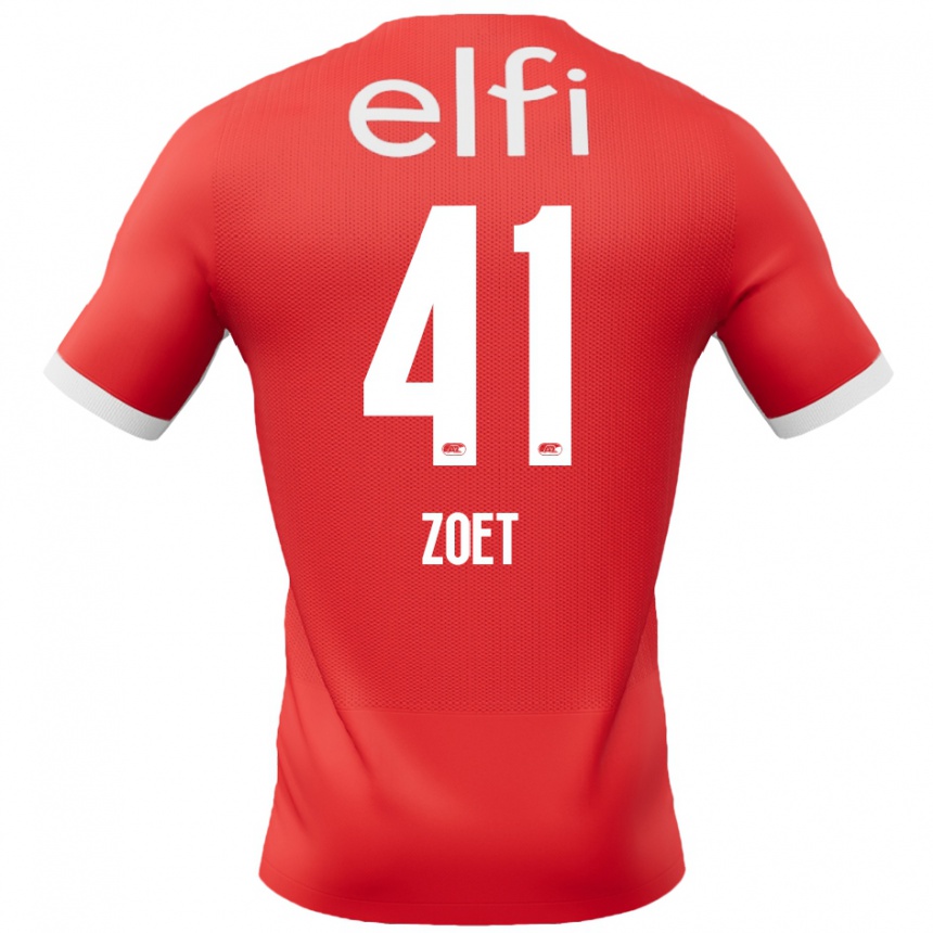 Kids Football Jeroen Zoet #41 Red White Home Jersey 2024/25 T-Shirt Australia