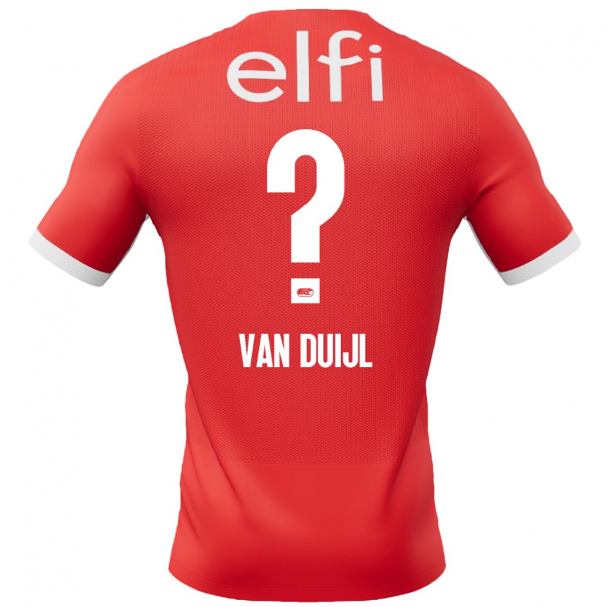 Kids Football Billy Van Duijl #0 Red White Home Jersey 2024/25 T-Shirt Australia