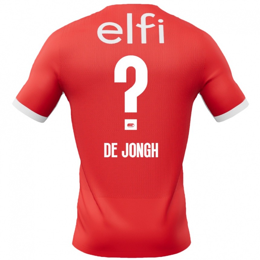 Kids Football Iain De Jongh #0 Red White Home Jersey 2024/25 T-Shirt Australia