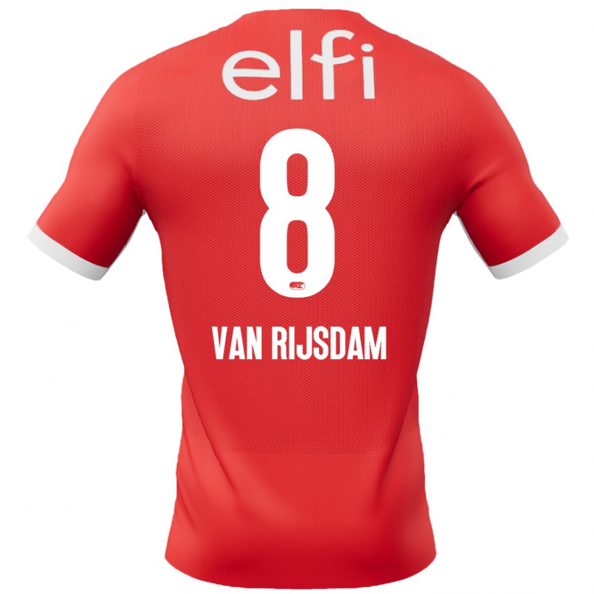 Kids Football Julian Van Rijsdam #8 Red White Home Jersey 2024/25 T-Shirt Australia