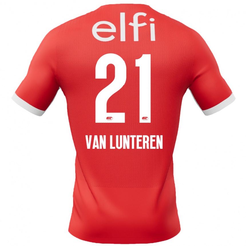 Kids Football Desiree Van Lunteren #21 Red White Home Jersey 2024/25 T-Shirt Australia