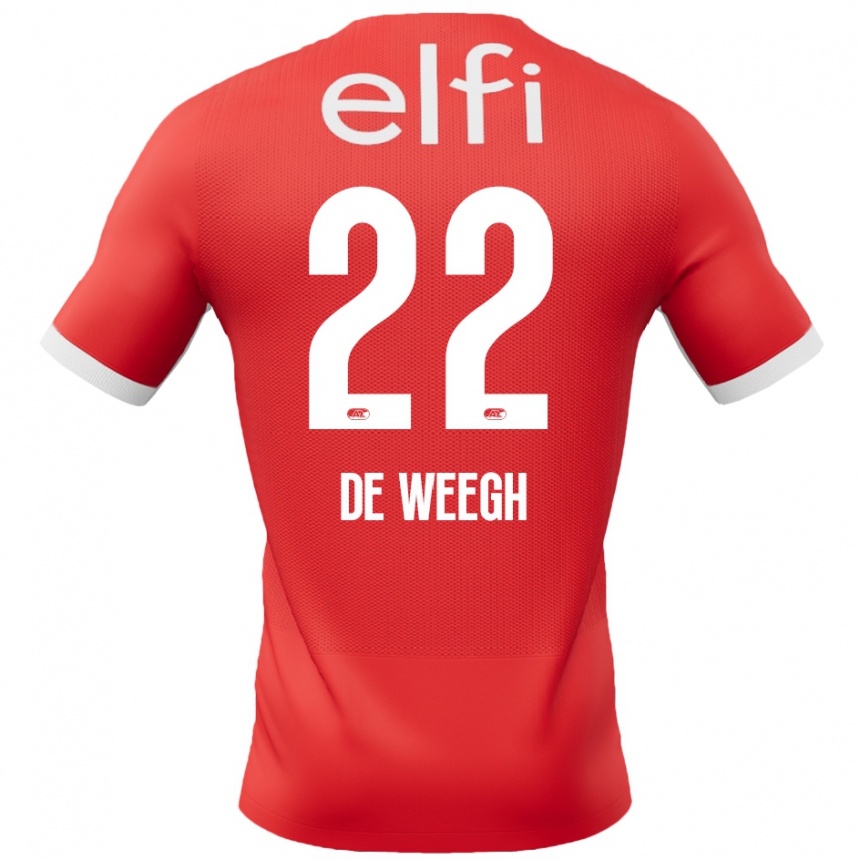 Kids Football Bo Op De Weegh #22 Red White Home Jersey 2024/25 T-Shirt Australia