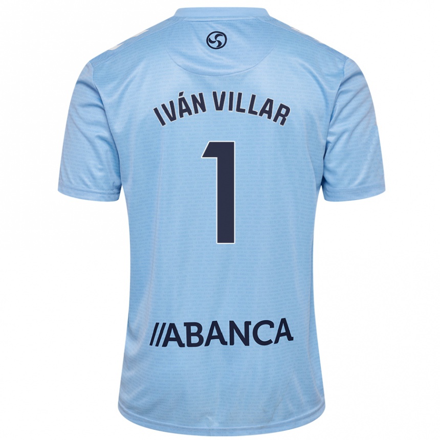 Kids Football Iván Villar #1 Sky Blue Home Jersey 2024/25 T-Shirt Australia