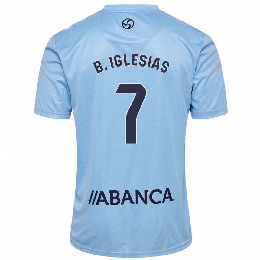 Kids Football Borja Iglesias #7 Sky Blue Home Jersey 2024/25 T-Shirt Australia