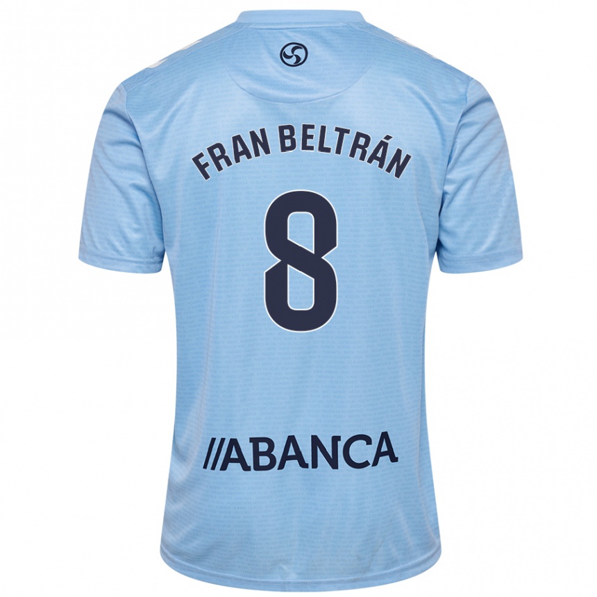 Kids Football Fran Beltrán #8 Sky Blue Home Jersey 2024/25 T-Shirt Australia