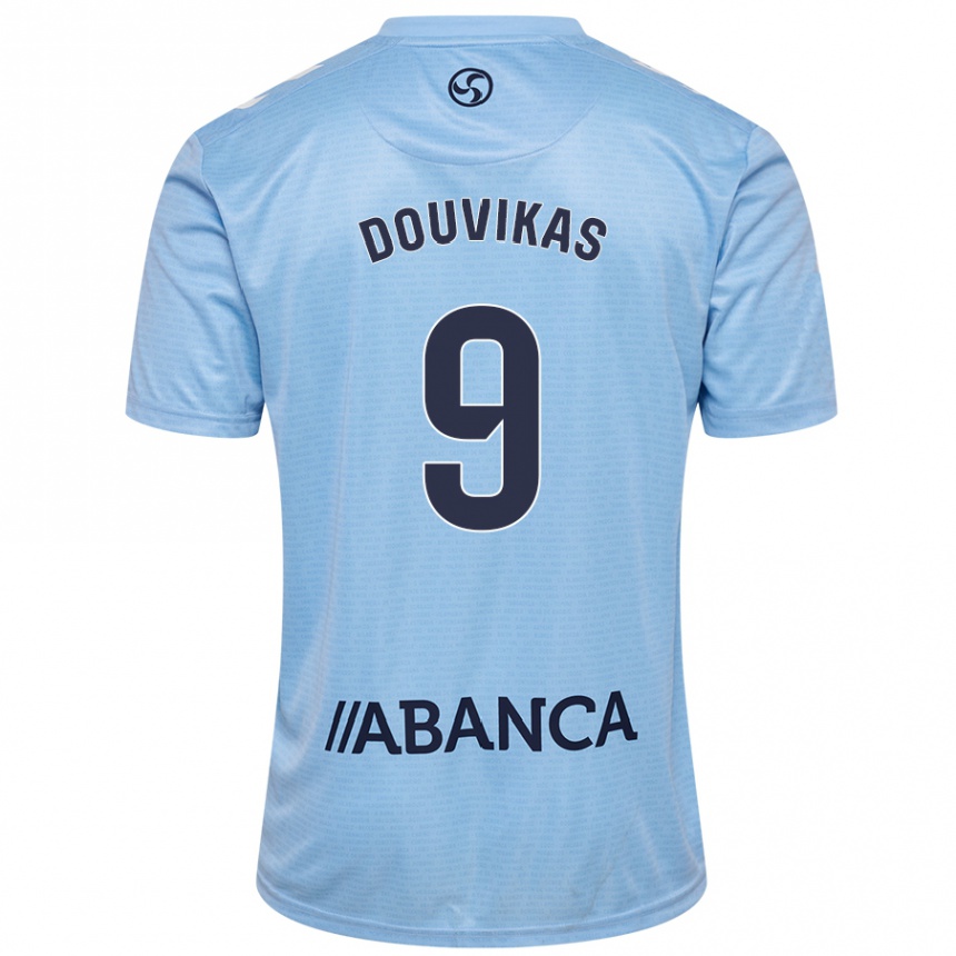 Kids Football Anastasios Douvikas #9 Sky Blue Home Jersey 2024/25 T-Shirt Australia