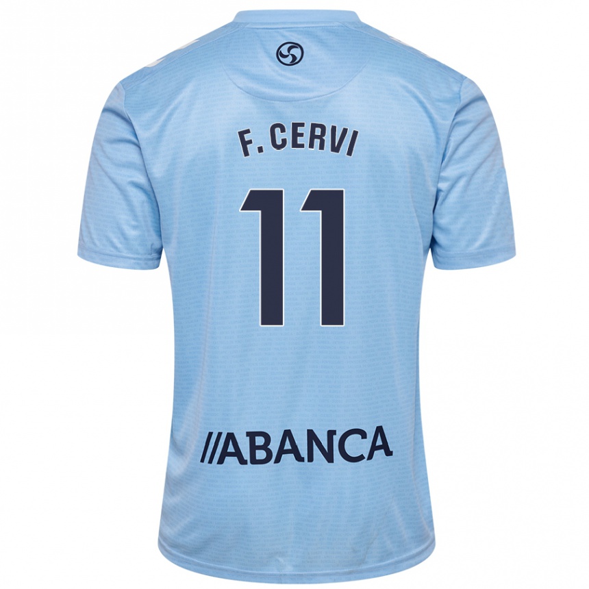 Kids Football Franco Cervi #11 Sky Blue Home Jersey 2024/25 T-Shirt Australia