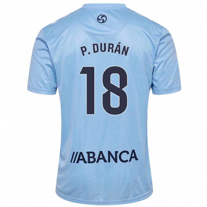 Kids Football Pablo Durán #18 Sky Blue Home Jersey 2024/25 T-Shirt Australia