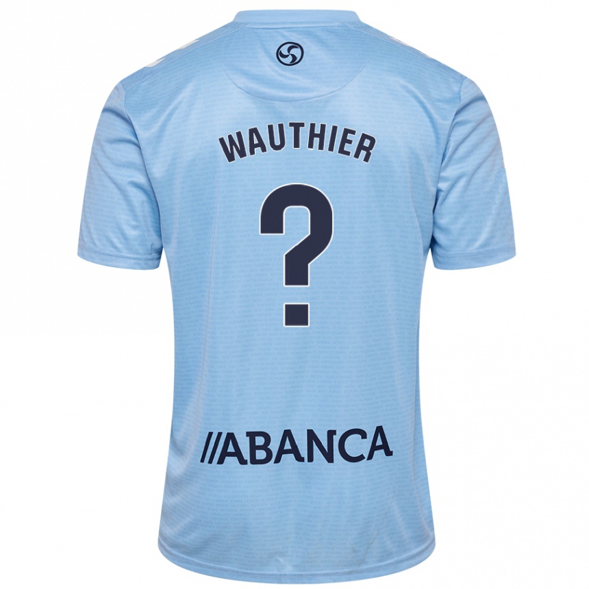 Kids Football Hugo Wauthier #0 Sky Blue Home Jersey 2024/25 T-Shirt Australia