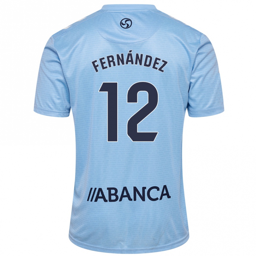 Kids Football Manu Fernández #12 Sky Blue Home Jersey 2024/25 T-Shirt Australia