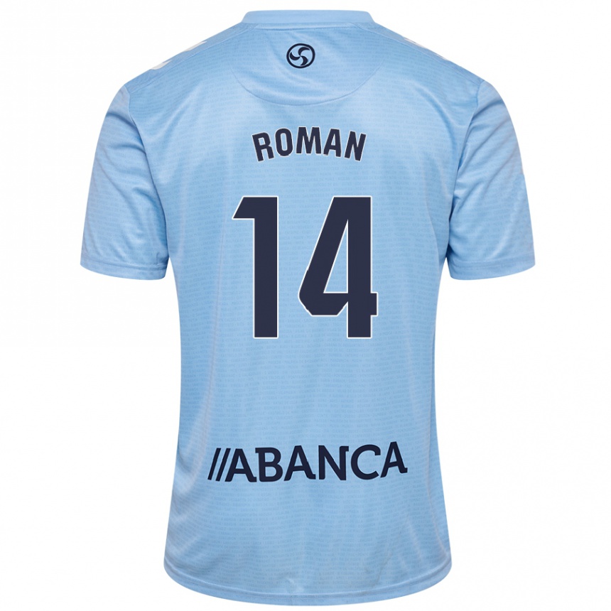 Kids Football Miguel Román #14 Sky Blue Home Jersey 2024/25 T-Shirt Australia