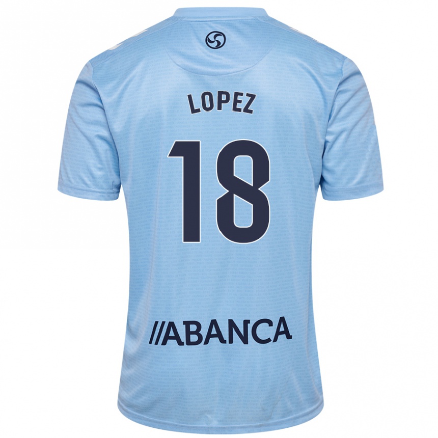 Kids Football Joel López #18 Sky Blue Home Jersey 2024/25 T-Shirt Australia