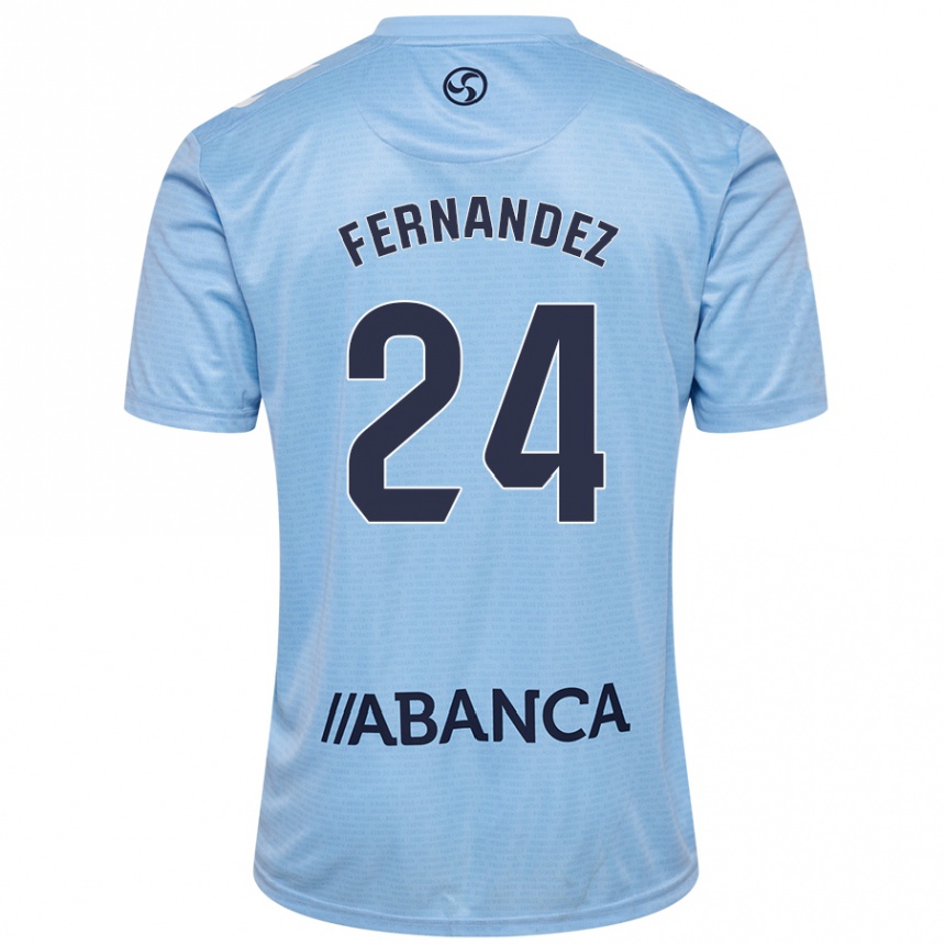 Kids Football César Fernández #24 Sky Blue Home Jersey 2024/25 T-Shirt Australia