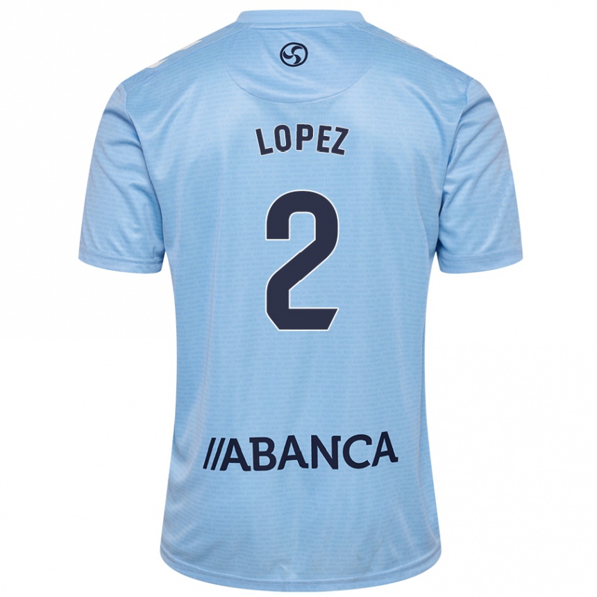 Kids Football Iván López #2 Sky Blue Home Jersey 2024/25 T-Shirt Australia