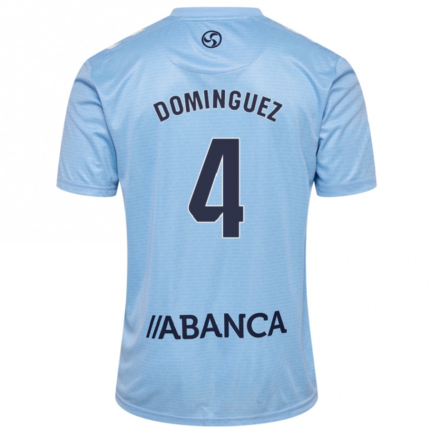 Kids Football Javi Domínguez #4 Sky Blue Home Jersey 2024/25 T-Shirt Australia