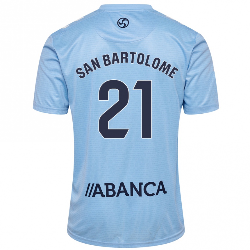 Kids Football Víctor San Bartolomé #21 Sky Blue Home Jersey 2024/25 T-Shirt Australia