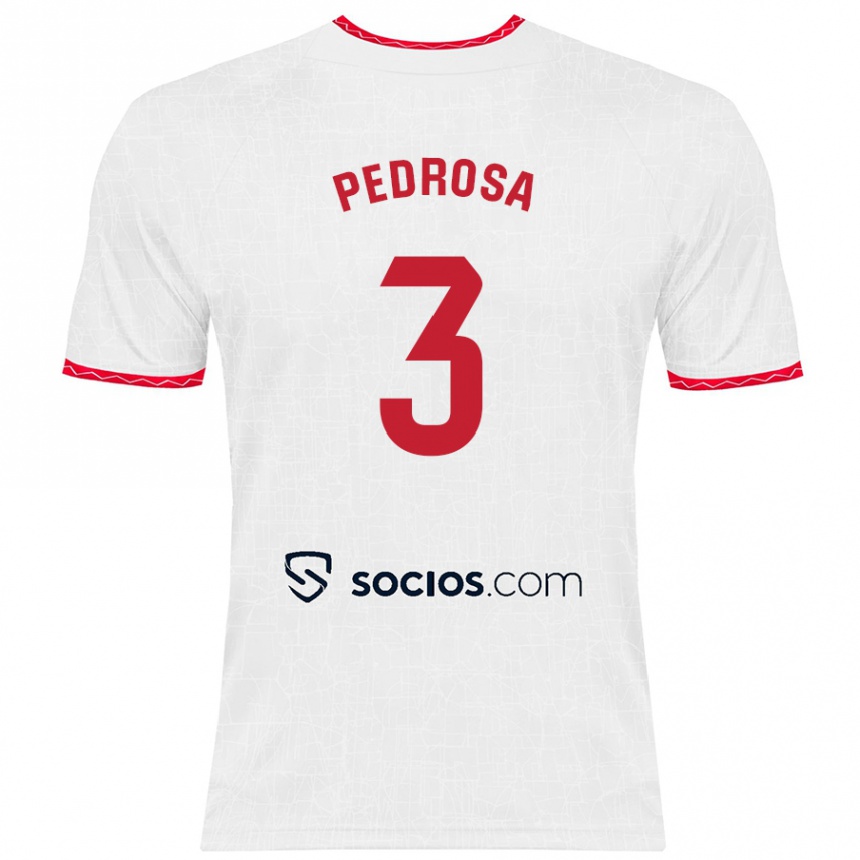 Kids Football Adrià Pedrosa #3 White Red Home Jersey 2024/25 T-Shirt Australia