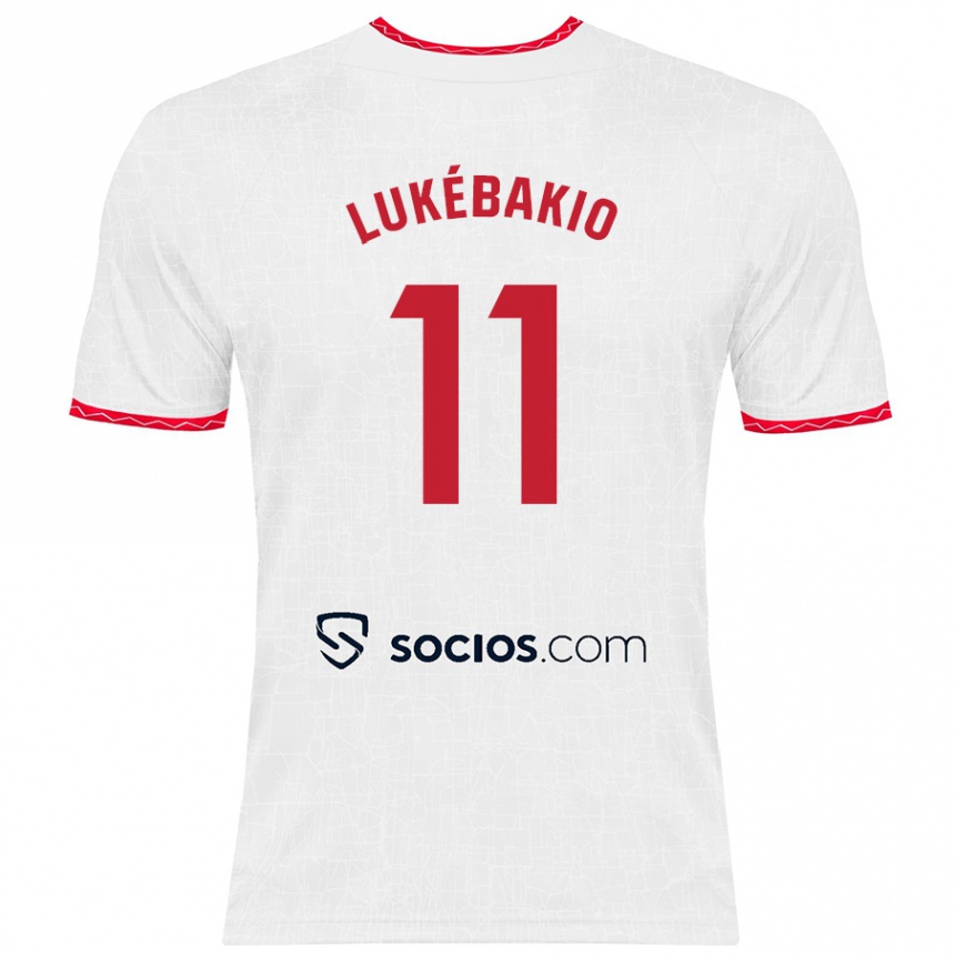 Kids Football Dodi Lukébakio #11 White Red Home Jersey 2024/25 T-Shirt Australia