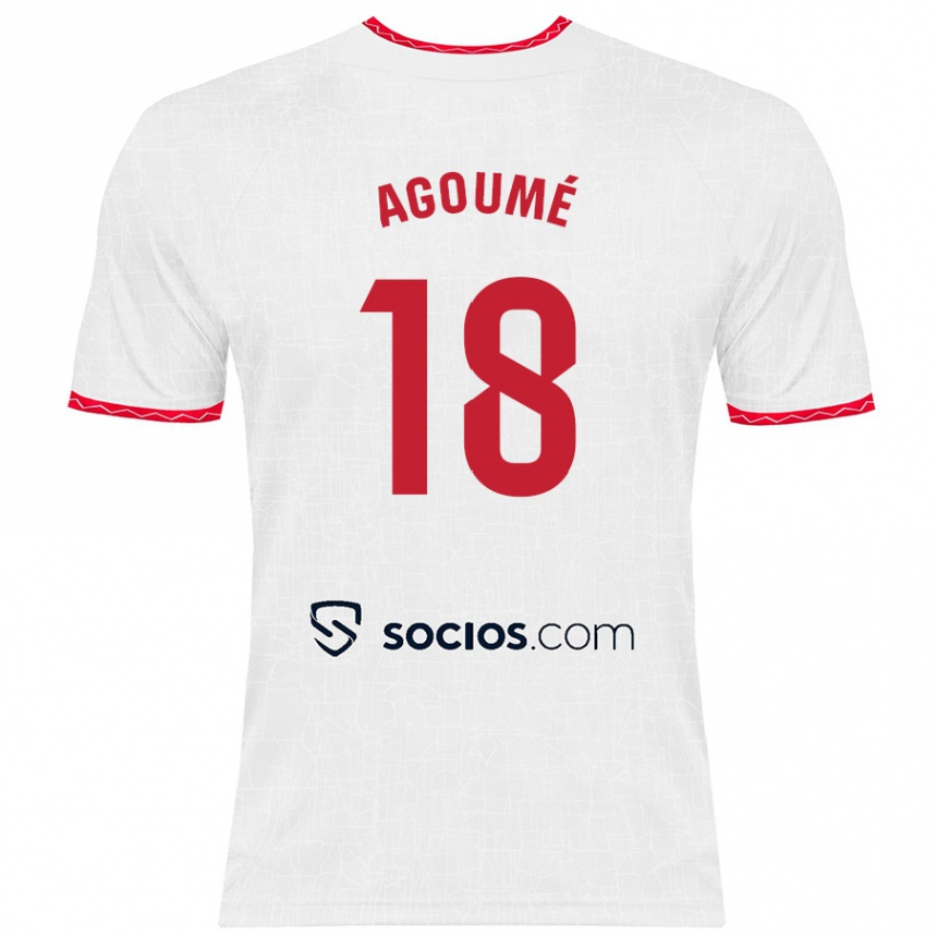 Kids Football Lucien Agoume #18 White Red Home Jersey 2024/25 T-Shirt Australia