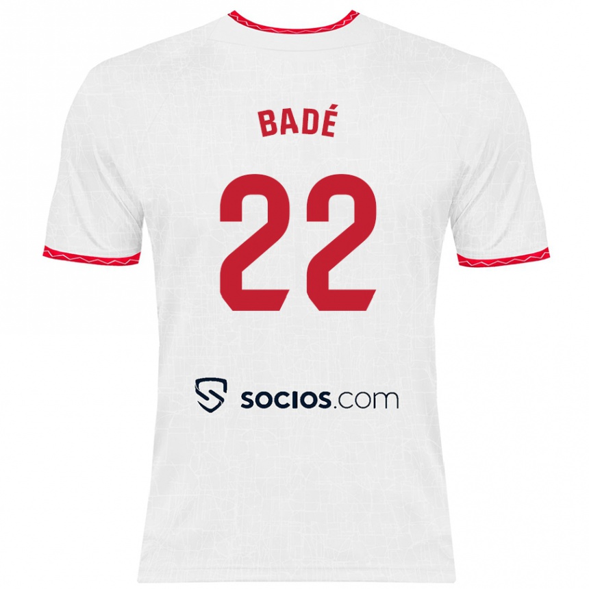 Kids Football Loïc Badé #22 White Red Home Jersey 2024/25 T-Shirt Australia