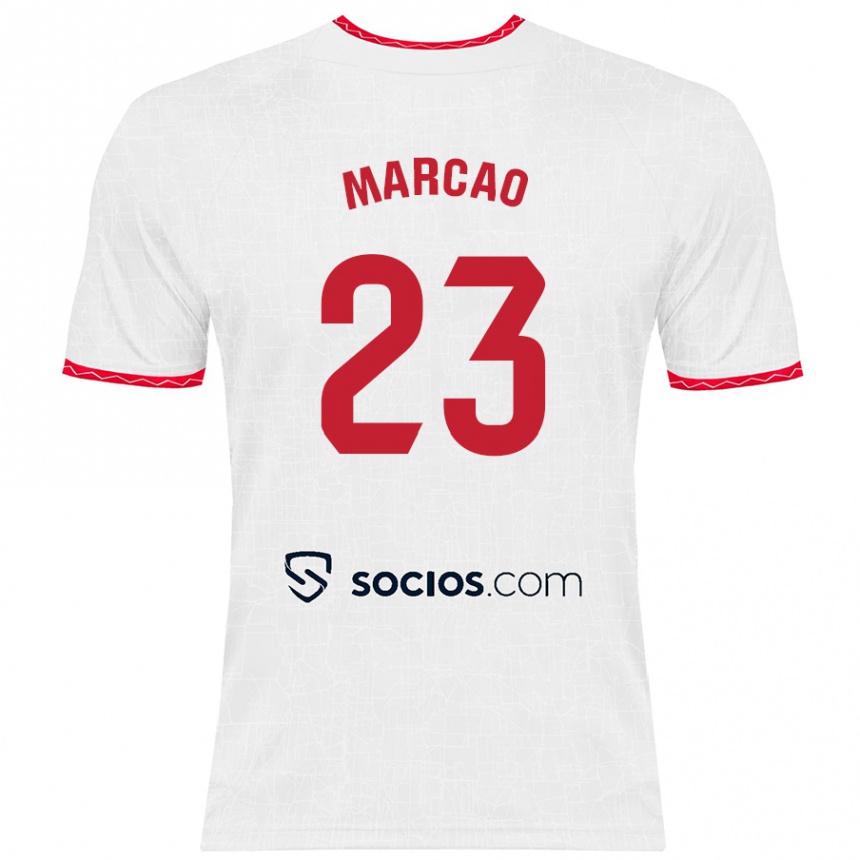 Kids Football Marcão #23 White Red Home Jersey 2024/25 T-Shirt Australia