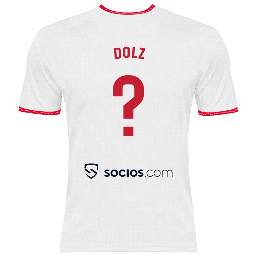 Kids Football Marc Dolz #0 White Red Home Jersey 2024/25 T-Shirt Australia