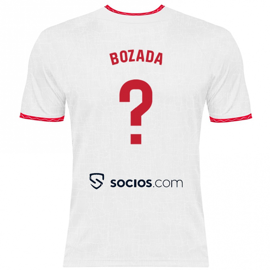 Kids Football José Antonio Bozada #0 White Red Home Jersey 2024/25 T-Shirt Australia