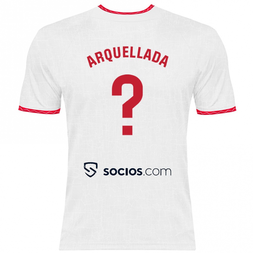 Kids Football Álvaro Arquellada #0 White Red Home Jersey 2024/25 T-Shirt Australia