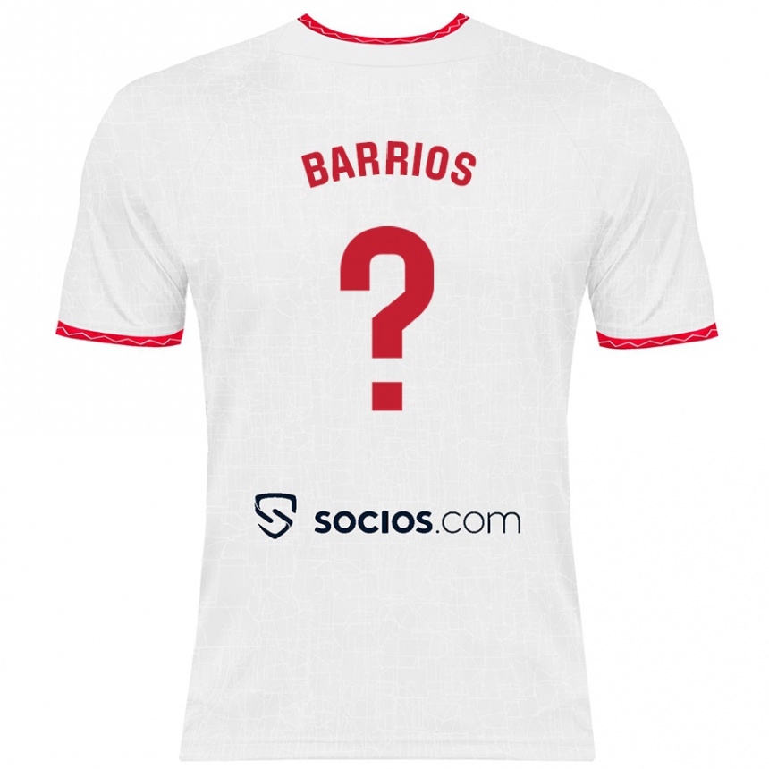 Kids Football Rodrigo Barrios #0 White Red Home Jersey 2024/25 T-Shirt Australia