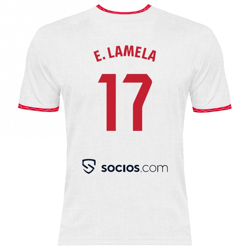 Kids Football Erik Lamela #17 White Red Home Jersey 2024/25 T-Shirt Australia