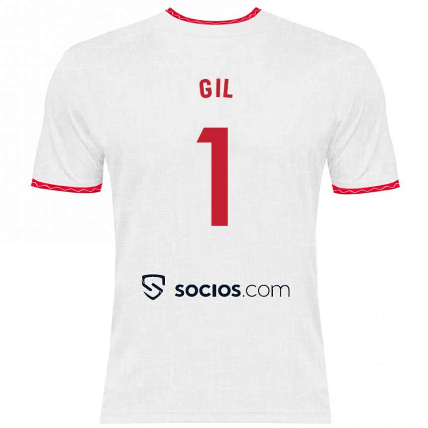 Kids Football David Gil #1 White Red Home Jersey 2024/25 T-Shirt Australia