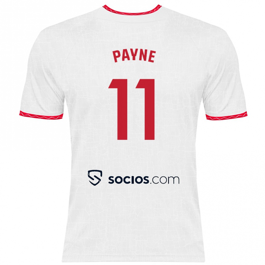 Kids Football Antionette Oyedupe Toni Payne #11 White Red Home Jersey 2024/25 T-Shirt Australia