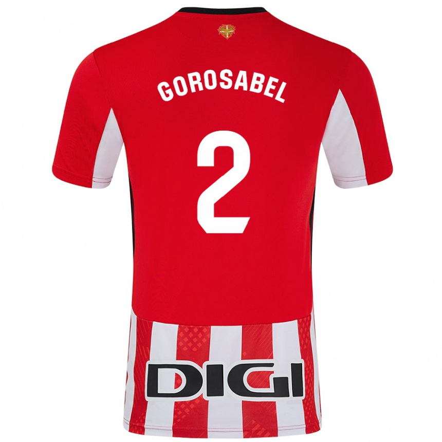 Kids Football Andoni Gorosabel #2 Red White Home Jersey 2024/25 T-Shirt Australia