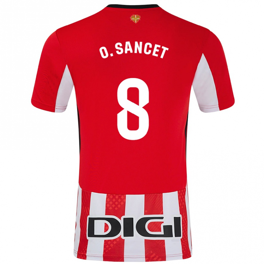 Kids Football Oihan Sancet #8 Red White Home Jersey 2024/25 T-Shirt Australia