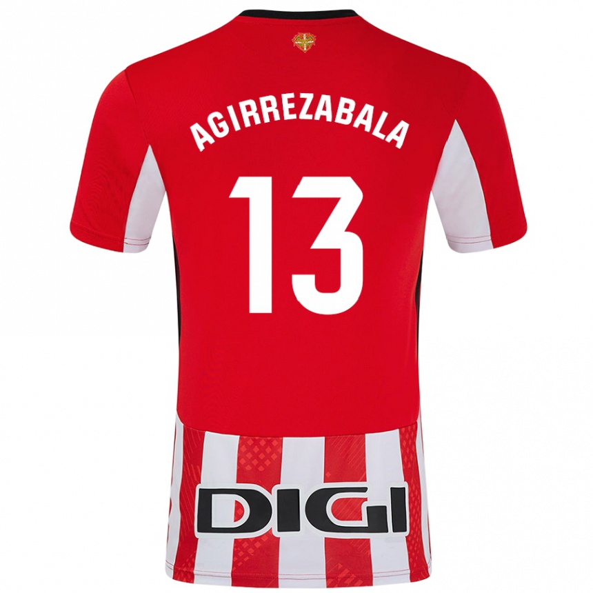 Kids Football Julen Agirrezabala #13 Red White Home Jersey 2024/25 T-Shirt Australia