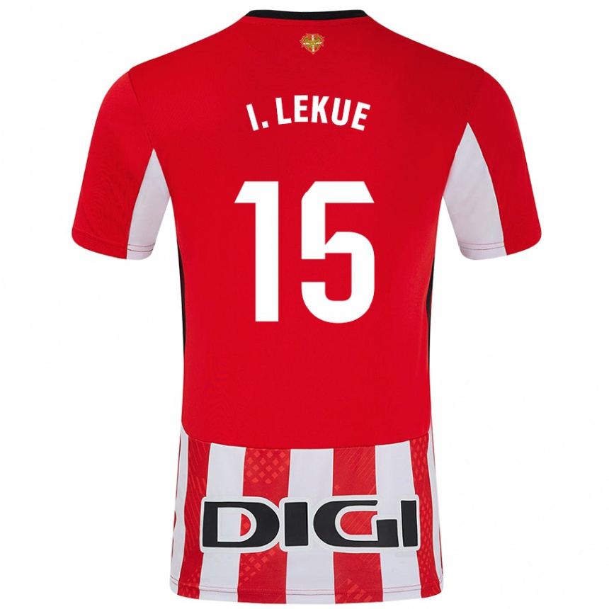 Kids Football Iñigo Lekue #15 Red White Home Jersey 2024/25 T-Shirt Australia