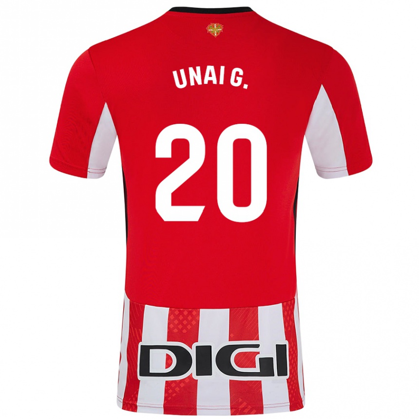 Kids Football Unai Gómez #20 Red White Home Jersey 2024/25 T-Shirt Australia